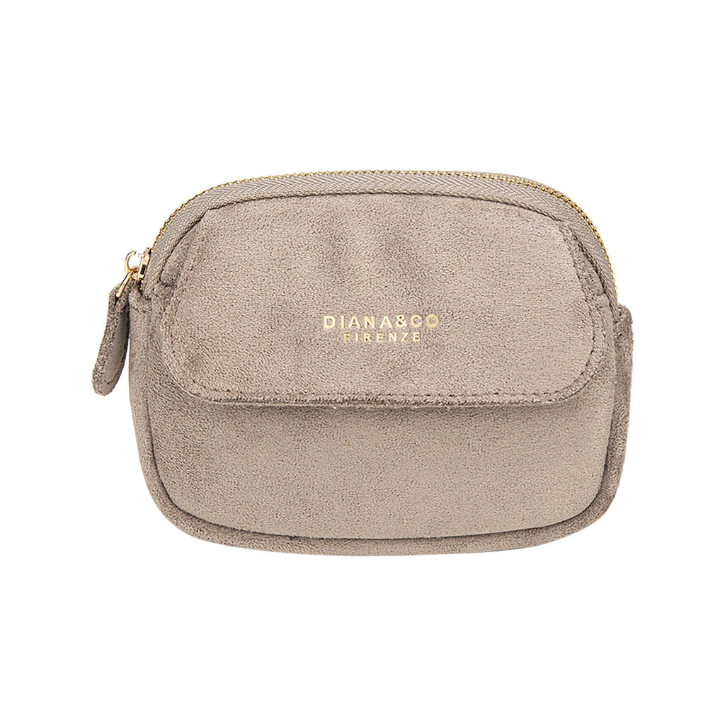Porte-Monnaie Suédé Taupe
