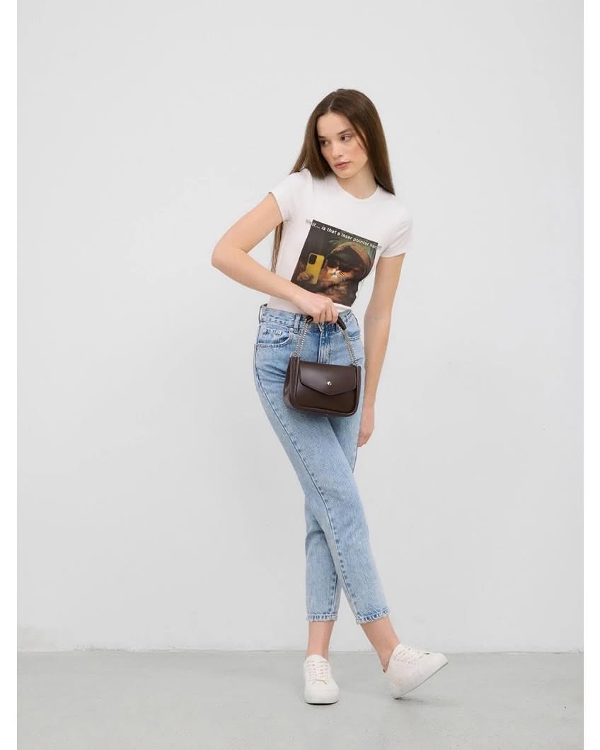 Orla – Sac à Main Chaîne Marron Chocolat