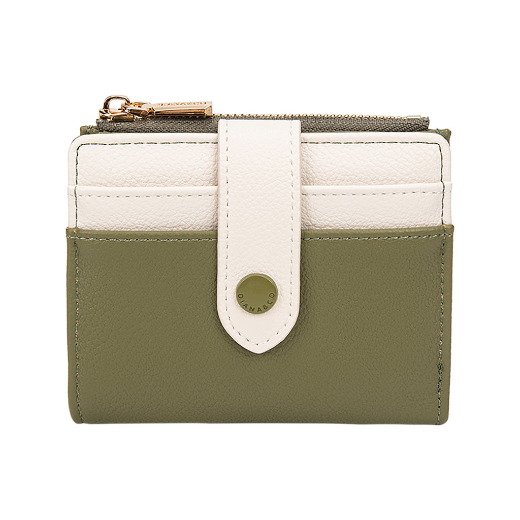 ortefeuille petit compact Diana&Co — languette à bouton