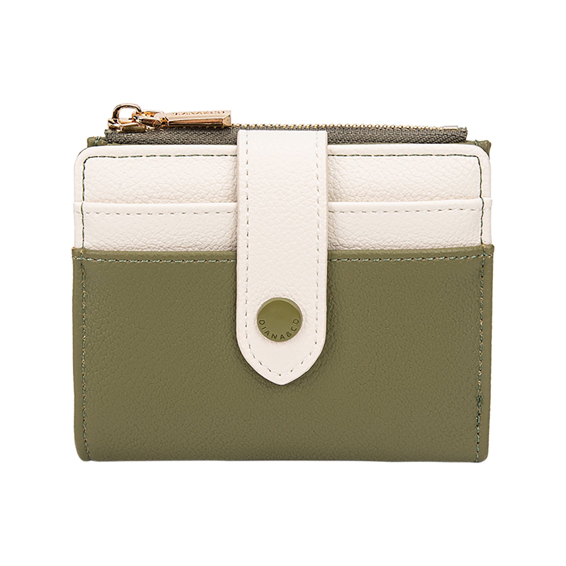 ortefeuille petit compact Diana&Co — languette à bouton
