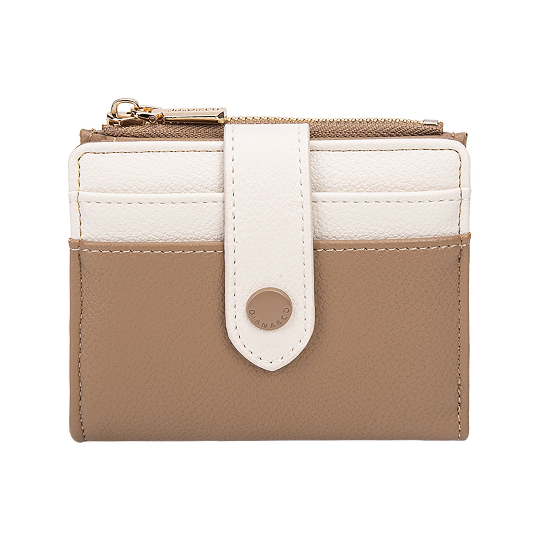 ortefeuille petit compact Diana&Co — languette à bouton