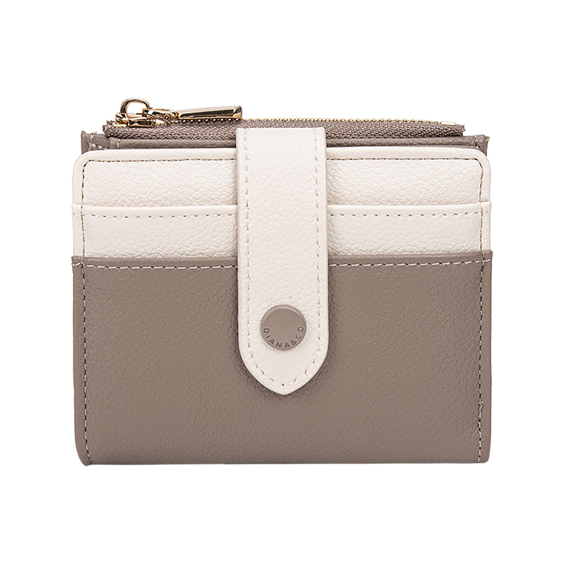ortefeuille petit compact Diana&Co — languette à bouton
