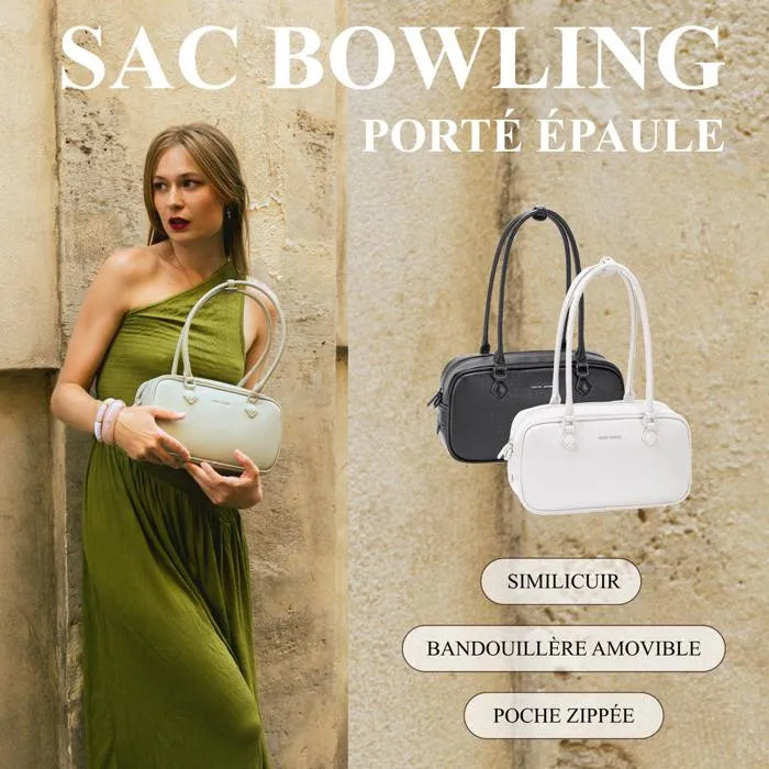 David Jones Sac Bowling Noir – Vues face, dos, côté et intérieur
